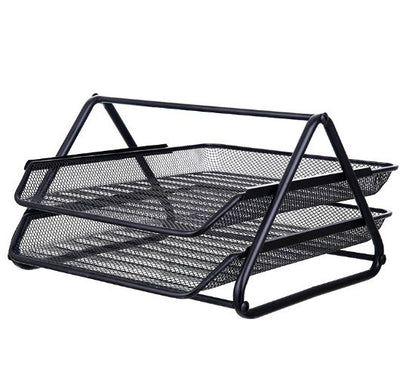 Iron Three Layer File Tray Office Supplies Multi-functional File Holder