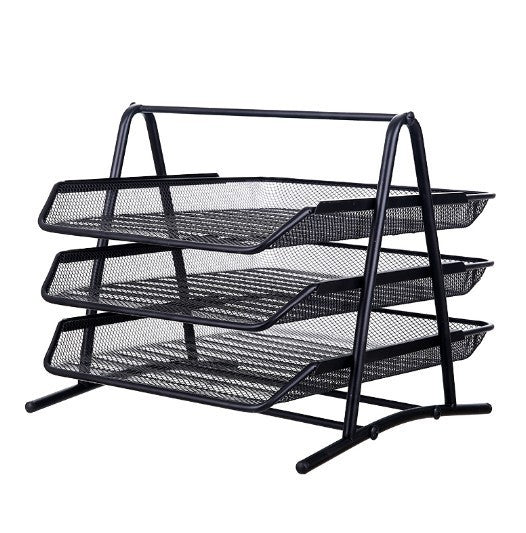 Iron Three Layer File Tray Office Supplies Multi-functional File Holder