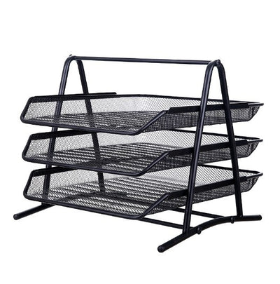 Iron Three Layer File Tray Office Supplies Multi-functional File Holder